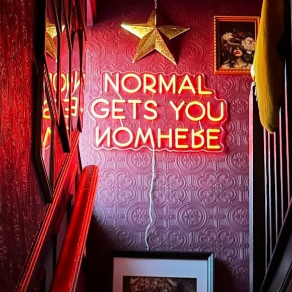 NORMAL GETS YOU NOWHERE Pink Red Neon Light LED Wall Indoor Room Dorm Decor - Picture 3 of 17